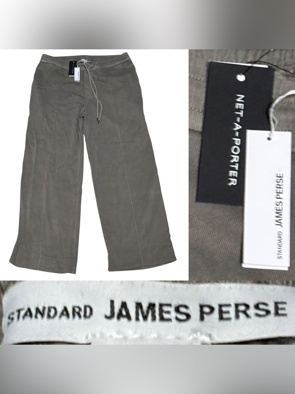 NWT James Perse Relaxed Twill Wide Leg Trouser Pants Women’s Size 4 In Olive